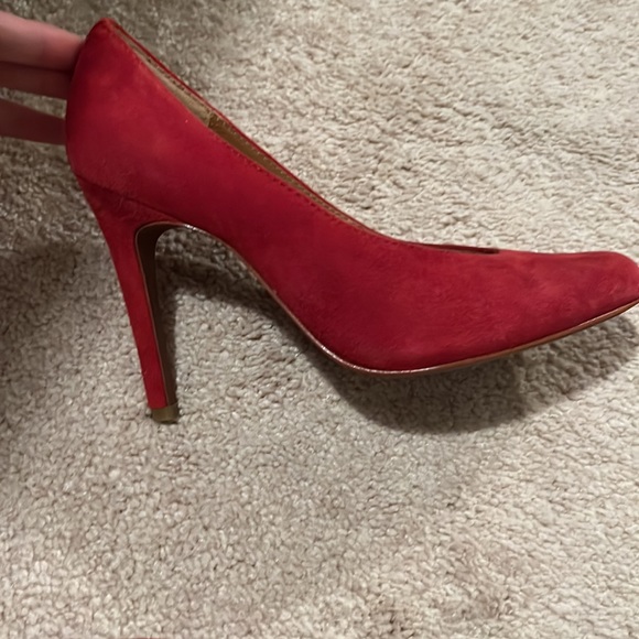 Like New Red suede Coach Heels Size 5.5 - Picture 6 of 6